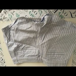 Striped shorts new condition light blue white